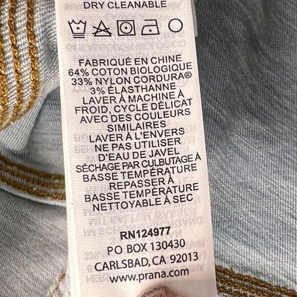 Prana Soma Jeans Womens 28 Blue Light Wash Organic Stretch Denim Skinny Slim NEW - Picture 14 of 14